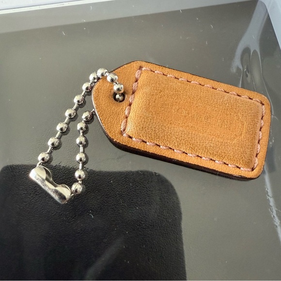 Coach Accessories - Coach Leather Tag in Caramel Brown and Pinn